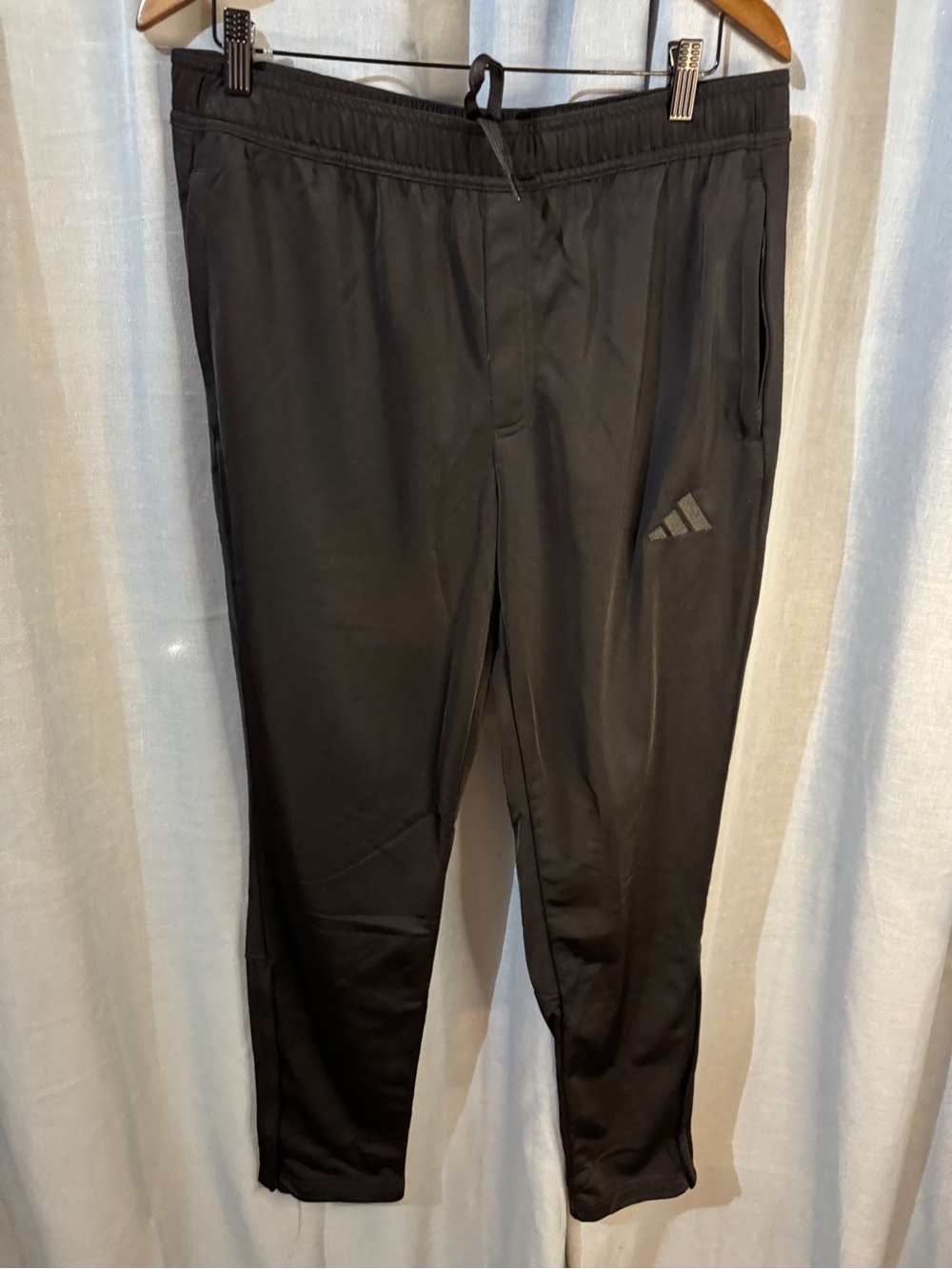 adidas Black Men's Slim Track Joggers with Logo